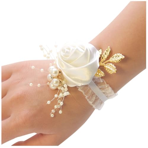 Wisafory 2 Stück Handgelenk Corsage Blumen Armband Korsage Braut Brautjungfer Hand Blume Seidenblume mit Perle Armbänder Handgelenkblume für Hochzeit Bankette Abschlussball Weiß 2pcs Wisafory 2 Stück Handgelenk Corsage Blumen Armband Korsage Braut Brautjungfer Hand Blume Seidenblume mit Perle Armbänder Handgelenkblume für Hochzeit Bankette Abschlussball Weiß 2pcs von Wisafory