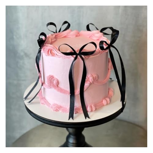 Wisafory 20 Stück Cupcake Topper Schleife Tortendeko Kuchendeko Bowknot Hochzeitstorte Deko Dessert Picker für Kinder Mädchen Hochzeit Party Valentinstag Geburtstagsdeko Schwarze Schleife Mittel von Wisafory