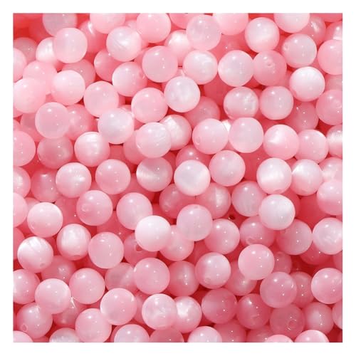 Wisafory 20 Stück Perlen zum Auffädeln Runde Perlen mit Loch Nachahmung Stein Perlen Runde lose Edelstein Perle für DIY Handwerk Armband Halsketten Ohrringe Schmuckherstellung Rosa 8mm von Wisafory