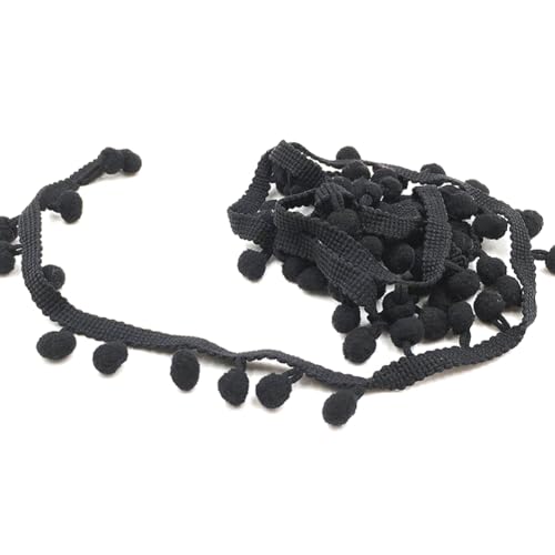 Wisafory 20 Yards Pompon Borte Dekoband Bommelborte Bommelband Fransenband Pomponborte zum Nähen Bommel Fringe Trim Pom Poms Zierborte Nähband für DIY Basteln Kleidung Dekoration Schwarz Wisafory 20 Yards Pompon Borte Dekoband Bommelborte Bommelband Fransenband Pomponborte zum Nähen Bommel Fringe Trim Pom Poms Zierborte Nähband für DIY Basteln Kleidung Dekoration Schwarz von Wisafory