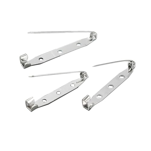 Wisafory 200 Stück Broschennadeln Sicherheitsnadeln Safety Pin Metall Brosche Pins Sichere Verschlussspange Brosche Zurück Sicherheit Verschluss Brooch Pins für Schmuck und Handarbeiten 32mm von Wisafory