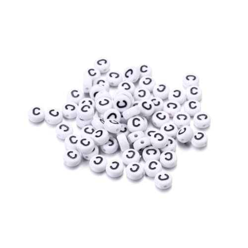Wisafory 200 Stück Buchstabenperlen Rund Buchstaben Perlen zum Auffädeln Weiß A-Z Spacer Beads mit Loch zum Auffädeln DIY Handwerk Armbänder Halsketten Schmuckherstellung, Individueller Brief C Wisafory 200 Stück Buchstabenperlen Rund Buchstaben Perlen zum Auffädeln Weiß A-Z Spacer Beads mit Loch zum Auffädeln DIY Handwerk Armbänder Halsketten Schmuckherstellung, Individueller Brief C von Wisafory