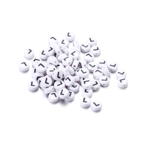 Wisafory 200 Stück Buchstabenperlen Rund Buchstaben Perlen zum Auffädeln Weiß A-Z Spacer Beads mit Loch zum Auffädeln DIY Handwerk Armbänder Halsketten Schmuckherstellung, Individueller Brief L Wisafory 200 Stück Buchstabenperlen Rund Buchstaben Perlen zum Auffädeln Weiß A-Z Spacer Beads mit Loch zum Auffädeln DIY Handwerk Armbänder Halsketten Schmuckherstellung, Individueller Brief L von Wisafory