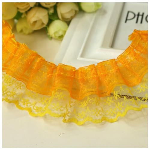Wisafory 20M Spitzenband Rüschenband Spitzenborte Spitzenbesatz Lace Trim Rüschenbesatz Stoffband Dekoband Elastisch Vintage Rüschen Spitzenband für Nähen Handwerk 4.5cm Orange 20m Wisafory 20M Spitzenband Rüschenband Spitzenborte Spitzenbesatz Lace Trim Rüschenbesatz Stoffband Dekoband Elastisch Vintage Rüschen Spitzenband für Nähen Handwerk 4.5cm Orange 20m von Wisafory