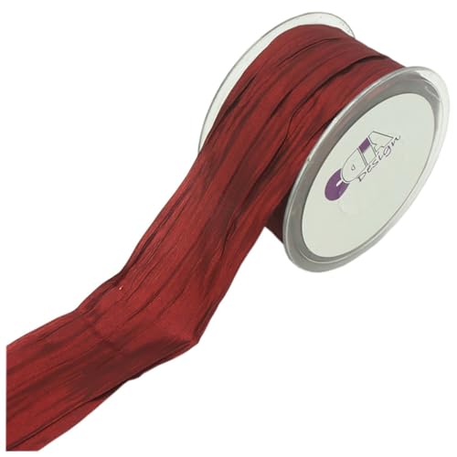 Wisafory 20m Schleifenband Stoffband Geschenkband Dekoband Satinband Stoff Bänder Zerknittertes Band Dekoration für DIY Handwerk, Blumensträuße, Geschenkverpackungen 5cm Weinrot Wisafory 20m Schleifenband Stoffband Geschenkband Dekoband Satinband Stoff Bänder Zerknittertes Band Dekoration für DIY Handwerk, Blumensträuße, Geschenkverpackungen 5cm Weinrot von Wisafory