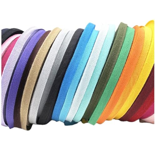 Wisafory 28 Yards Baumwoll Gurtband Twill Band Schrägband Köperband Nahtband Baumwollband Stoffband Bunte köperband Baumwollschrägband für Näharbeiten Handwerk (28 Farben) 1cm von Wisafory