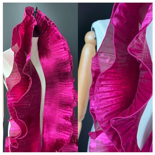 Wisafory 3 Meter Rüschen Spitzenborte Organza Rüschenstoff Plissee Chiffon Tüll Rüschen Trim Spitzenbordüre Spitzenbesatz zum Nähen Dekorative Zubehör für Kleid Tasche Trimmen Rosenrot 3 Meter Wisafory 3 Meter Rüschen Spitzenborte Organza Rüschenstoff Plissee Chiffon Tüll Rüschen Trim Spitzenbordüre Spitzenbesatz zum Nähen Dekorative Zubehör für Kleid Tasche Trimmen Rosenrot 3 Meter von Wisafory