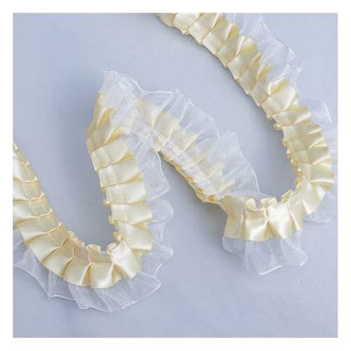 Wisafory 3.8cm Satin Spitzenborte Vintage Spitzenband Organza Rüschenbesatz Chiffonband Plissee-Stoffbesätze Zierband Kantenbesatz für Hochzeitsapplikationen Kleidung Nähen Handwerk Gelb 20 Yards Wisafory 3.8cm Satin Spitzenborte Vintage Spitzenband Organza Rüschenbesatz Chiffonband Plissee-Stoffbesätze Zierband Kantenbesatz für Hochzeitsapplikationen Kleidung Nähen Handwerk Gelb 20 Yards von Wisafory
