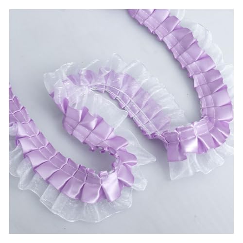 Wisafory 3.8cm Satin Spitzenborte Vintage Spitzenband Organza Rüschenbesatz Chiffonband Plissee-Stoffbesätze Zierband Kantenbesatz für Hochzeitsapplikationen Kleidung Nähen Handwerk Lila 5 Yards Wisafory 3.8cm Satin Spitzenborte Vintage Spitzenband Organza Rüschenbesatz Chiffonband Plissee-Stoffbesätze Zierband Kantenbesatz für Hochzeitsapplikationen Kleidung Nähen Handwerk Lila 5 Yards von Wisafory