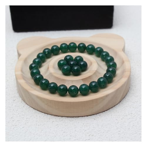 Wisafory 30 Stück Edelstein Achat Perlen Karneol Runde Perlen zum Auffädeln runde lose Perlen Kristall Beads mit Loch Mode Accessoire für DIY Halskette, Armband, Schmuck, Geschenk Grün 10mm von Wisafory