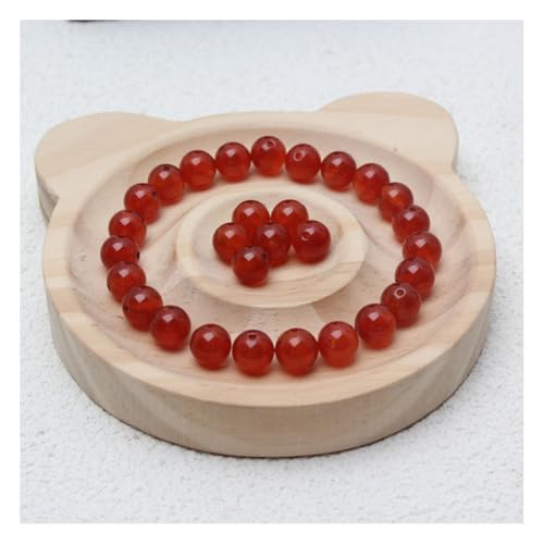 Wisafory 30 Stück Edelstein Achat Perlen Karneol Runde Perlen zum Auffädeln runde lose Perlen Kristall Beads mit Loch Mode Accessoire für DIY Halskette, Armband, Schmuck, Geschenk Orange 12mm von Wisafory