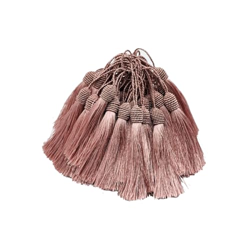 Wisafory 30pcs Quaste Seidige Floss Quasten Anhänger Handgemachte Weiche Quasten Deko Zubehör für Lesezeichen, Schmuckherstellung, Souvenir, Ohrring, DIY Handwerk 13cm Hellrosa von Wisafory
