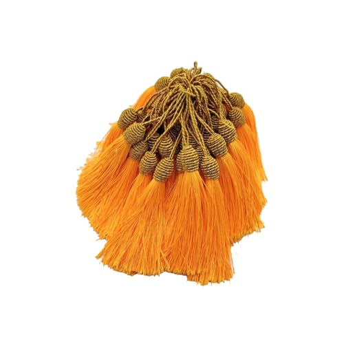Wisafory 30pcs Quaste Seidige Floss Quasten Anhänger Handgemachte Weiche Quasten Deko Zubehör für Lesezeichen, Schmuckherstellung, Souvenir, Ohrring, DIY Handwerk 13cm Orange von Wisafory