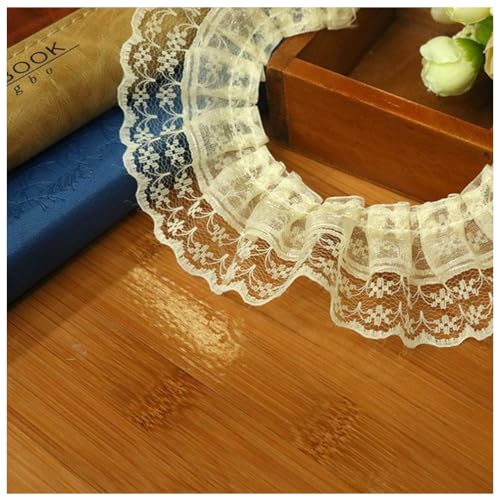 Wisafory 40M Spitzenband Rüschenband Spitzenborte Spitzenbesatz Lace Trim Rüschenbesatz Stoffband Dekoband Elastisch Vintage Rüschen Spitzenband für Nähen Handwerk 4.5cm Beige 40m Wisafory 40M Spitzenband Rüschenband Spitzenborte Spitzenbesatz Lace Trim Rüschenbesatz Stoffband Dekoband Elastisch Vintage Rüschen Spitzenband für Nähen Handwerk 4.5cm Beige 40m von Wisafory