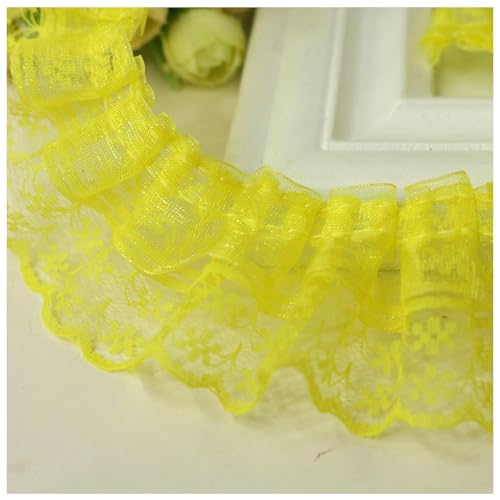 Wisafory 40M Spitzenband Rüschenband Spitzenborte Spitzenbesatz Lace Trim Rüschenbesatz Stoffband Dekoband Elastisch Vintage Rüschen Spitzenband für Nähen Handwerk 4.5cm Gelb 40m Wisafory 40M Spitzenband Rüschenband Spitzenborte Spitzenbesatz Lace Trim Rüschenbesatz Stoffband Dekoband Elastisch Vintage Rüschen Spitzenband für Nähen Handwerk 4.5cm Gelb 40m von Wisafory