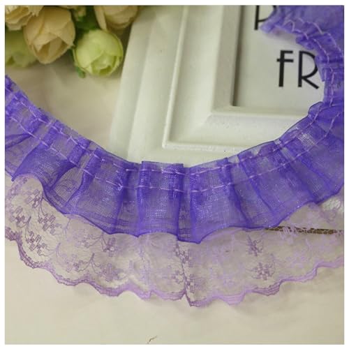 Wisafory 40M Spitzenband Rüschenband Spitzenborte Spitzenbesatz Lace Trim Rüschenbesatz Stoffband Dekoband Elastisch Vintage Rüschen Spitzenband für Nähen Handwerk 4.5cm Lila 40m Wisafory 40M Spitzenband Rüschenband Spitzenborte Spitzenbesatz Lace Trim Rüschenbesatz Stoffband Dekoband Elastisch Vintage Rüschen Spitzenband für Nähen Handwerk 4.5cm Lila 40m von Wisafory