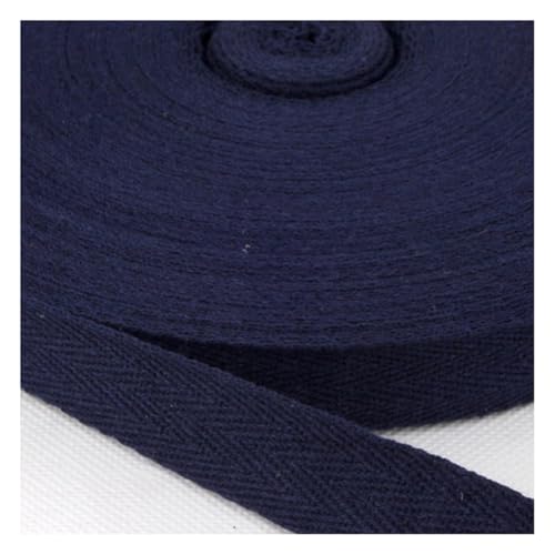 Wisafory 45 Yards Köperband aus Baumwolle Schrägband Baumwollband Gurtband Nahtband zum Nähen Stoffband Fischgrätenband Twillband Textilband für DIY Basteln Geschenkverpackungen Dunkelblau 1 cm von Wisafory