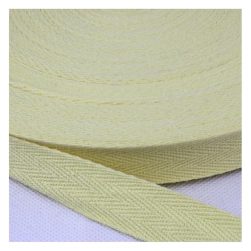 Wisafory 45 Yards Köperband aus Baumwolle Schrägband Baumwollband Gurtband Nahtband zum Nähen Stoffband Fischgrätenband Twillband Textilband für DIY Basteln Geschenkverpackungen Hellgelb 1 cm von Wisafory
