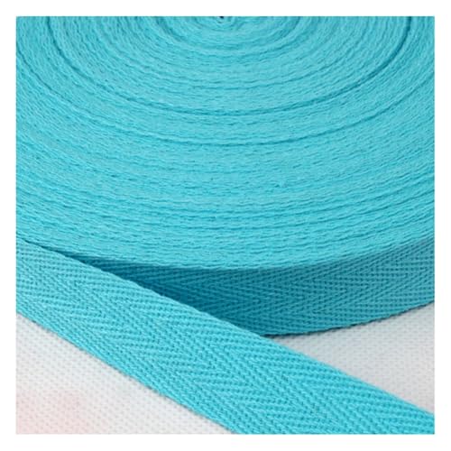 Wisafory 45 Yards Köperband aus Baumwolle Schrägband Baumwollband Gurtband Nahtband zum Nähen Stoffband Fischgrätenband Twillband Textilband für DIY Basteln Geschenkverpackungen Himmelblau 2 cm von Wisafory
