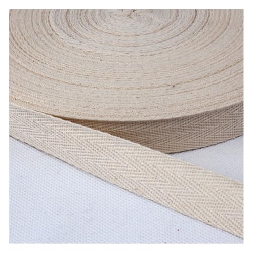 Wisafory 45 Yards Köperband aus Baumwolle Schrägband Baumwollband Gurtband Nahtband zum Nähen Stoffband Fischgrätenband Twillband Textilband für DIY Basteln Geschenkverpackungen Weiß 1 cm von Wisafory