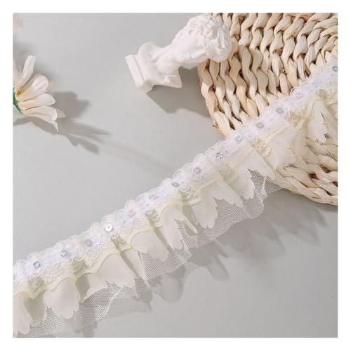Wisafory 5 cm Spitzenband Chiffon-Spitzenborte Rüschenband Spitzenbesatz Lace Trim Bestickte Applikationen für DIY Nähen Handwerk Hochzeit Scrapbooking Geschenkverpackung Beige 40M Wisafory 5 cm Spitzenband Chiffon-Spitzenborte Rüschenband Spitzenbesatz Lace Trim Bestickte Applikationen für DIY Nähen Handwerk Hochzeit Scrapbooking Geschenkverpackung Beige 40M von Wisafory