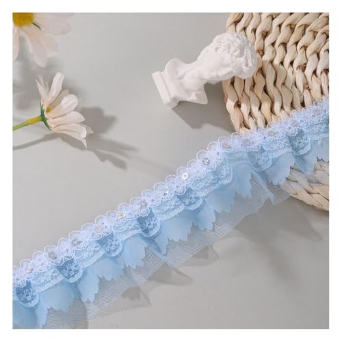 Wisafory 5 cm Spitzenband Chiffon-Spitzenborte Rüschenband Spitzenbesatz Lace Trim Bestickte Applikationen für DIY Nähen Handwerk Hochzeit Scrapbooking Geschenkverpackung Hellblau 40M Wisafory 5 cm Spitzenband Chiffon-Spitzenborte Rüschenband Spitzenbesatz Lace Trim Bestickte Applikationen für DIY Nähen Handwerk Hochzeit Scrapbooking Geschenkverpackung Hellblau 40M von Wisafory
