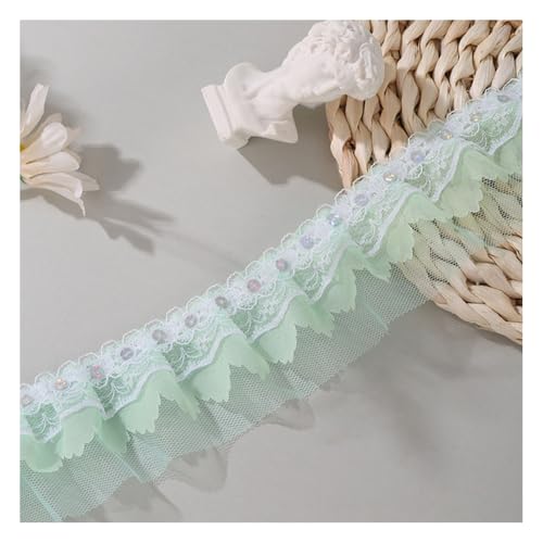 Wisafory 5 cm Spitzenband Chiffon-Spitzenborte Rüschenband Spitzenbesatz Lace Trim Bestickte Applikationen für DIY Nähen Handwerk Hochzeit Scrapbooking Geschenkverpackung Hellgrün 40M Wisafory 5 cm Spitzenband Chiffon-Spitzenborte Rüschenband Spitzenbesatz Lace Trim Bestickte Applikationen für DIY Nähen Handwerk Hochzeit Scrapbooking Geschenkverpackung Hellgrün 40M von Wisafory