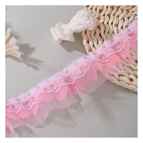 Wisafory 5 cm Spitzenband Chiffon-Spitzenborte Rüschenband Spitzenbesatz Lace Trim Bestickte Applikationen für DIY Nähen Handwerk Hochzeit Scrapbooking Geschenkverpackung Rosa 40M Wisafory 5 cm Spitzenband Chiffon-Spitzenborte Rüschenband Spitzenbesatz Lace Trim Bestickte Applikationen für DIY Nähen Handwerk Hochzeit Scrapbooking Geschenkverpackung Rosa 40M von Wisafory