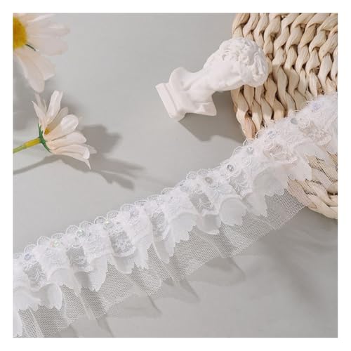 Wisafory 5 cm Spitzenband Chiffon-Spitzenborte Rüschenband Spitzenbesatz Lace Trim Bestickte Applikationen für DIY Nähen Handwerk Hochzeit Scrapbooking Geschenkverpackung Weiß 40M Wisafory 5 cm Spitzenband Chiffon-Spitzenborte Rüschenband Spitzenbesatz Lace Trim Bestickte Applikationen für DIY Nähen Handwerk Hochzeit Scrapbooking Geschenkverpackung Weiß 40M von Wisafory