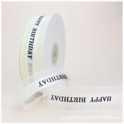 Wisafory 50 Yards Geschenkband Schleifenband Dekoband Satinband Stoffband Happy Birthday Bedrucktes Band Dekoration für Geburtstag Party Geschenkverpackung Blumensträuße 2. 5cm Beige 1# Wisafory 50 Yards Geschenkband Schleifenband Dekoband Satinband Stoffband Happy Birthday Bedrucktes Band Dekoration für Geburtstag Party Geschenkverpackung Blumensträuße 2. 5cm Beige 1# von Wisafory