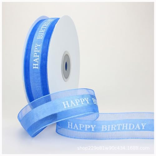 Wisafory 50 Yards Geschenkband Schleifenband Dekoband Satinband Stoffband Happy Birthday Bedrucktes Band Dekoration für Geburtstag Party Geschenkverpackung Blumensträuße 2. 5cm Blau 1# Wisafory 50 Yards Geschenkband Schleifenband Dekoband Satinband Stoffband Happy Birthday Bedrucktes Band Dekoration für Geburtstag Party Geschenkverpackung Blumensträuße 2. 5cm Blau 1# von Wisafory