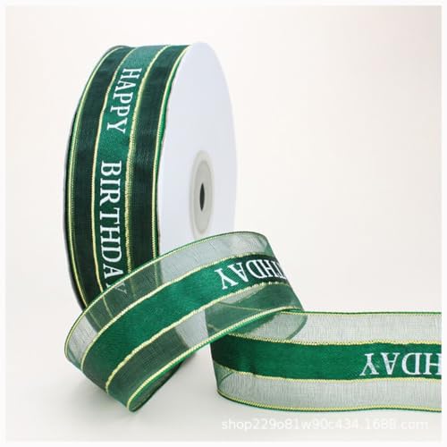 Wisafory 50 Yards Geschenkband Schleifenband Dekoband Satinband Stoffband Happy Birthday Bedrucktes Band Dekoration für Geburtstag Party Geschenkverpackung Blumensträuße 2. 5cm Dunkelgrün 2# Wisafory 50 Yards Geschenkband Schleifenband Dekoband Satinband Stoffband Happy Birthday Bedrucktes Band Dekoration für Geburtstag Party Geschenkverpackung Blumensträuße 2. 5cm Dunkelgrün 2# von Wisafory