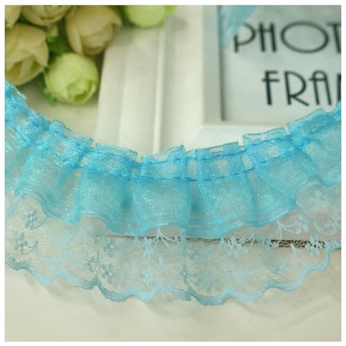 Wisafory 5M Spitzenband Rüschenband Spitzenborte Spitzenbesatz Lace Trim Rüschenbesatz Stoffband Dekoband Elastisch Vintage Rüschen Spitzenband für Nähen Handwerk 4.5cm Blau 5m Wisafory 5M Spitzenband Rüschenband Spitzenborte Spitzenbesatz Lace Trim Rüschenbesatz Stoffband Dekoband Elastisch Vintage Rüschen Spitzenband für Nähen Handwerk 4.5cm Blau 5m von Wisafory