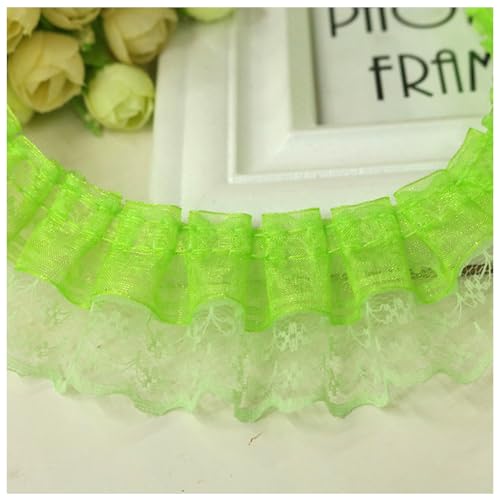 Wisafory 5M Spitzenband Rüschenband Spitzenborte Spitzenbesatz Lace Trim Rüschenbesatz Stoffband Dekoband Elastisch Vintage Rüschen Spitzenband für Nähen Handwerk 4.5cm Grün 5m Wisafory 5M Spitzenband Rüschenband Spitzenborte Spitzenbesatz Lace Trim Rüschenbesatz Stoffband Dekoband Elastisch Vintage Rüschen Spitzenband für Nähen Handwerk 4.5cm Grün 5m von Wisafory