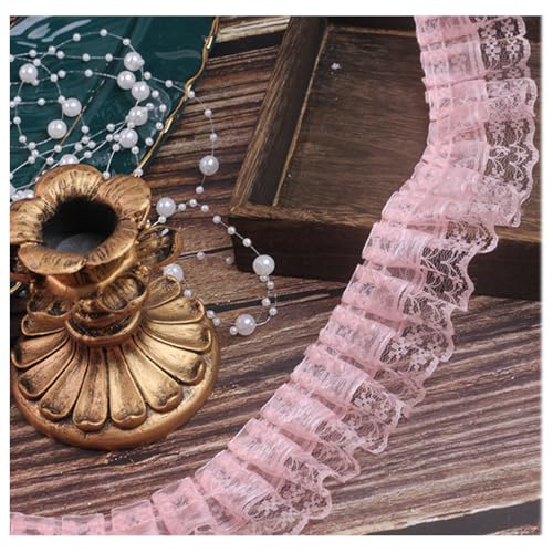 Wisafory 5M Spitzenband Rüschenband Spitzenborte Spitzenbesatz Lace Trim Rüschenbesatz Stoffband Dekoband Elastisch Vintage Rüschen Spitzenband für Nähen Handwerk 4.5cm Hellrosa 5m Wisafory 5M Spitzenband Rüschenband Spitzenborte Spitzenbesatz Lace Trim Rüschenbesatz Stoffband Dekoband Elastisch Vintage Rüschen Spitzenband für Nähen Handwerk 4.5cm Hellrosa 5m von Wisafory