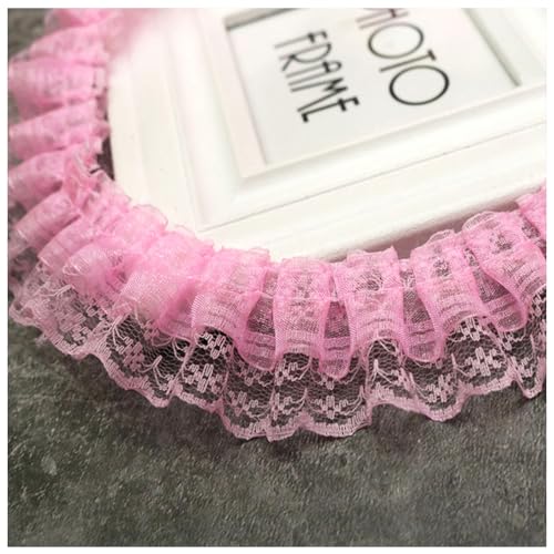 Wisafory 5M Spitzenband Rüschenband Spitzenborte Spitzenbesatz Lace Trim Rüschenbesatz Stoffband Dekoband Elastisch Vintage Rüschen Spitzenband für Nähen Handwerk 4.5cm Rosa 5m Wisafory 5M Spitzenband Rüschenband Spitzenborte Spitzenbesatz Lace Trim Rüschenbesatz Stoffband Dekoband Elastisch Vintage Rüschen Spitzenband für Nähen Handwerk 4.5cm Rosa 5m von Wisafory