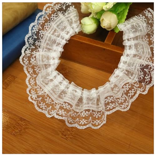 Wisafory 5M Spitzenband Rüschenband Spitzenborte Spitzenbesatz Lace Trim Rüschenbesatz Stoffband Dekoband Elastisch Vintage Rüschen Spitzenband für Nähen Handwerk 4.5cm Weiß 5m Wisafory 5M Spitzenband Rüschenband Spitzenborte Spitzenbesatz Lace Trim Rüschenbesatz Stoffband Dekoband Elastisch Vintage Rüschen Spitzenband für Nähen Handwerk 4.5cm Weiß 5m von Wisafory