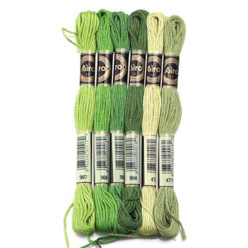 Wisafory 6 Stück Stickgarn Set Kreuzstich Fäden Set aus Polyester Stopfgarn Freundschaftsbänder Floss Embroidery Thread Perlgarn für Kreuzstich-Projekte Stickerei Flechten Bastelseide, 8M Grün3# Wisafory 6 Stück Stickgarn Set Kreuzstich Fäden Set aus Polyester Stopfgarn Freundschaftsbänder Floss Embroidery Thread Perlgarn für Kreuzstich-Projekte Stickerei Flechten Bastelseide, 8M Grün3# von Wisafory