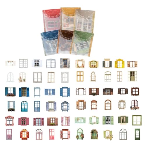 Wisafory Lot de 60 autocollants de scrapbooking pour porte, fenêtre, collage, carte autocollante, papier décoratif pour bricolage, artisanat, album photo, journal, album de scrapbooking Wisafory Lot de 60 autocollants de scrapbooking pour porte, fenêtre, collage, carte autocollante, papier décoratif pour bricolage, artisanat, album photo, journal, album de scrapbooking von Wisafory