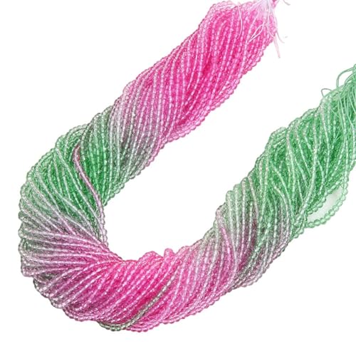 Wisafory 700 Stück 3 mm Glasperlen Farbverlauf Kristallperlen facettierte Rondelle klein Rocailles lose Abstandshalter für DIY, Basteln, Armbänder, Halsketten, Schmuckherstellung Blass Violett Grün von Wisafory