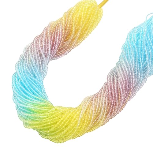 Wisafory 700 Stück 3 mm Glasperlen Farbverlauf Kristallperlen facettierte Rondelle klein Rocailles lose Abstandshalter für DIY, Basteln, Armbänder, Halsketten, Schmuckherstellung Gelb Violett Blau Wisafory 700 Stück 3 mm Glasperlen Farbverlauf Kristallperlen facettierte Rondelle klein Rocailles lose Abstandshalter für DIY, Basteln, Armbänder, Halsketten, Schmuckherstellung Gelb Violett Blau von Wisafory