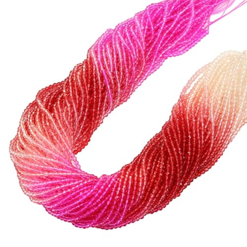 Wisafory 700 Stück 3 mm Glasperlen Farbverlauf Kristallperlen facettierte Rondelle klein Rocailles lose Abstandshalter für DIY, Basteln, Armbänder, Halsketten, Schmuckherstellung Rosa Farbton Wisafory 700 Stück 3 mm Glasperlen Farbverlauf Kristallperlen facettierte Rondelle klein Rocailles lose Abstandshalter für DIY, Basteln, Armbänder, Halsketten, Schmuckherstellung Rosa Farbton von Wisafory