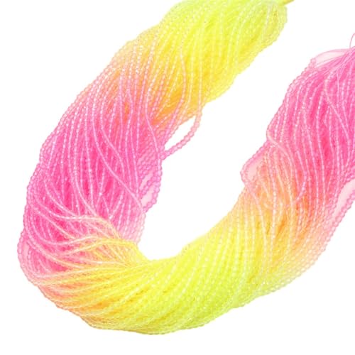 Wisafory 700 Stück 3 mm Glasperlen Farbverlauf Kristallperlen facettierte Rondelle klein Rocailles lose Abstandshalter für DIY, Basteln, Armbänder, Halsketten, Schmuckherstellung Rosa Gelb Wisafory 700 Stück 3 mm Glasperlen Farbverlauf Kristallperlen facettierte Rondelle klein Rocailles lose Abstandshalter für DIY, Basteln, Armbänder, Halsketten, Schmuckherstellung Rosa Gelb von Wisafory