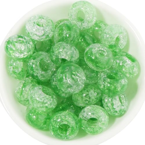 Wisafory Acrylperlen Kristallperlen Crackle-Glasperlen Abstandshalter runde Charms Spacer Perlen mit Großem Loch für Armbänder, Halsketten, Schlüsselanhänger, Schmuckherstellung Grün 100 Stück Wisafory Acrylperlen Kristallperlen Crackle-Glasperlen Abstandshalter runde Charms Spacer Perlen mit Großem Loch für Armbänder, Halsketten, Schlüsselanhänger, Schmuckherstellung Grün 100 Stück von Wisafory