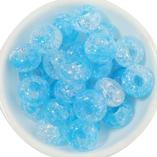 Wisafory Acrylperlen Kristallperlen Crackle-Glasperlen Abstandshalter runde Charms Spacer Perlen mit Großem Loch für Armbänder, Halsketten, Schlüsselanhänger, Schmuckherstellung Hellblau 100 Stück Wisafory Acrylperlen Kristallperlen Crackle-Glasperlen Abstandshalter runde Charms Spacer Perlen mit Großem Loch für Armbänder, Halsketten, Schlüsselanhänger, Schmuckherstellung Hellblau 100 Stück von Wisafory
