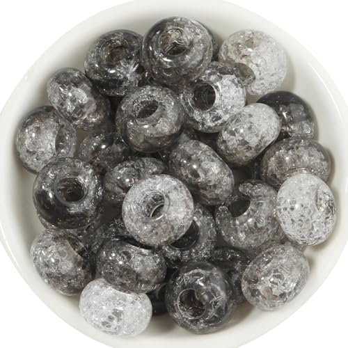 Wisafory Acrylperlen Kristallperlen Crackle-Glasperlen Abstandshalter runde Charms Spacer Perlen mit Großem Loch für Armbänder, Halsketten, Schlüsselanhänger, Schmuckherstellung Schwarz 100 Stück Wisafory Acrylperlen Kristallperlen Crackle-Glasperlen Abstandshalter runde Charms Spacer Perlen mit Großem Loch für Armbänder, Halsketten, Schlüsselanhänger, Schmuckherstellung Schwarz 100 Stück von Wisafory
