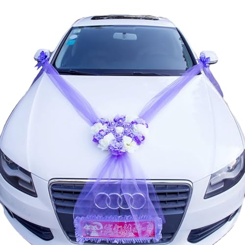 Wisafory Autoschmuck Hochzeit Herzförmig Rose Auto Girlande Romantische Braut Paar Hochzeitsauto Dekoration Auto Blumenschmuck für Hochzeit Feier Valentinstag Party Brautwagen Deko Lila Wisafory Autoschmuck Hochzeit Herzförmig Rose Auto Girlande Romantische Braut Paar Hochzeitsauto Dekoration Auto Blumenschmuck für Hochzeit Feier Valentinstag Party Brautwagen Deko Lila von Wisafory