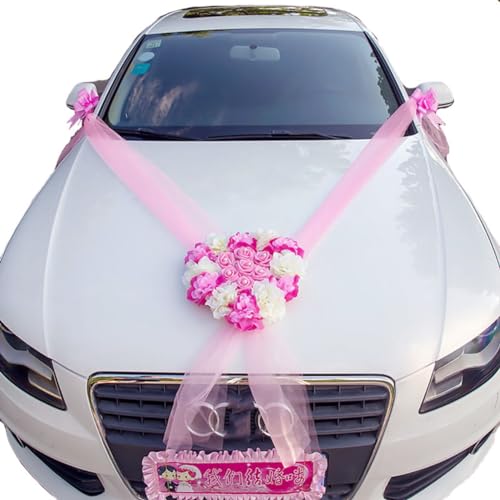 Wisafory Autoschmuck Hochzeit Herzförmig Rose Auto Girlande Romantische Braut Paar Hochzeitsauto Dekoration Auto Blumenschmuck für Hochzeit Feier Valentinstag Party Brautwagen Deko Rosa Wisafory Autoschmuck Hochzeit Herzförmig Rose Auto Girlande Romantische Braut Paar Hochzeitsauto Dekoration Auto Blumenschmuck für Hochzeit Feier Valentinstag Party Brautwagen Deko Rosa von Wisafory