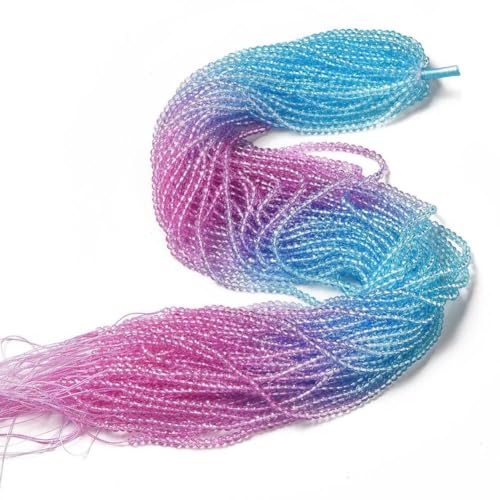 Wisafory Bunte Glasperlen auf mehreren Stränge 3mm facettierte Glasperlen Transparent lose Abstandshalter Perlen Farbverlauf für DIY Basteln Schmuck Halskette Armbandherstellung 15# von Wisafory