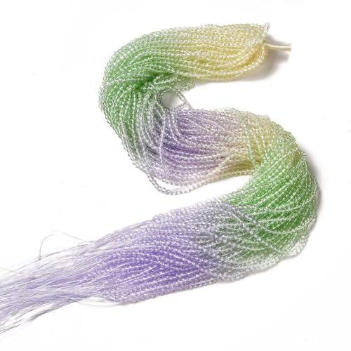 Wisafory Bunte Glasperlen auf mehreren Stränge 3mm facettierte Glasperlen Transparent lose Abstandshalter Perlen Farbverlauf für DIY Basteln Schmuck Halskette Armbandherstellung 6# von Wisafory